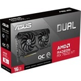 ASUS Dual -RX7600XT-O16G AMD Radeon RX 7600 XT 16 GB GDDR6, Tarjeta gráfica Radeon RX 7600 XT, 16 GB, GDDR6, 128 bit, 7680 x 4320 Pixeles, PCI Express 4.0