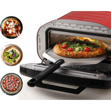 Ariete Horno para pizza DA GENNARO, Horno de pizza rojo/Acero fino, 1 Pizza(s), Rojo, 430 °C, 320 x 320 mm, 1 h, Piedra