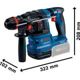Bosch GBH 18V-22 X Professional 1050 RPM SDS Plus, Martillo perforador azul/Negro, SDS Plus, Negro, Azul, Naranja, 2,2 cm, 1050 RPM, 2 J, 4675 ppm