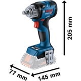 Bosch GDS 18V-330 HC PROFESSIONAL 1/2" 2800 RPM 560 Nm Negro, Azul, Rojo, Tornillo de percusión azul, Llave de impacto, Negro, Azul, Rojo, 1/2", 2800 RPM, 560 Nm, 1200 RPM