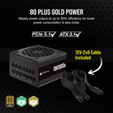 Corsair RM1000e Reacondicionado, Fuente de alimentación de PC negro