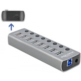 DeLOCK 63264 hub de interfaz USB 3.2 Gen 1 (3.1 Gen 1) Type-B Gris, Hub USB gris, USB 3.2 Gen 1 (3.1 Gen 1) Type-B, USB 3.2 Gen 1 (3.1 Gen 1) Type-A, Gris, 0,8 m, 46 mm, 144 mm