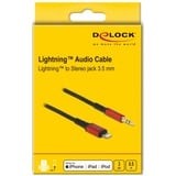 DeLOCK 86586 cable de audio 0,5 m 3,5mm Lightning Negro, Rojo negro/Rojo, 3,5mm, Macho, Lightning, Macho, 0,5 m, Negro, Rojo