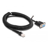 DeLOCK Cable en espiral RJ-50 enchufe > D-Sub 9 hembra negro