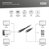 Digitus Cable USB4 Gen 3x2, conector USB-C > conector USB-C, 40Gbit/s negro