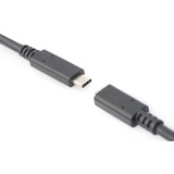 Digitus Cable de extensión USB 2.0, conector USB-C > puerto USB-C, Cable alargador negro