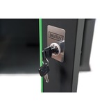 Digitus Carcasa de pared de la serie Unique - 600 x 600 mm (an. x pr.), Armario IT negro, Bastidor de pared, 9U, 100 kg, Bloqueo del teclado, Rieles de rack, 23 kg