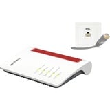 FRITZ! FRITZ!Box 7530 AX, Router Box 7530 AX, Wi-Fi 6 (802.11ax), Doble banda (2,4 GHz / 5 GHz), Ethernet, ADSL, Gris, Rojo, Blanco, Router de sobremesa