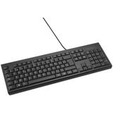 Kensington Teclado de tamaño completo con cable KB100 EQ negro, Completo (100%), Alámbrico, USB, Interruptor de membrana, AZERTY, Negro