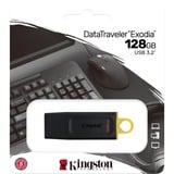 Kingston DataTraveler Unidad Flash USB 3.2 Exodia, Lápiz USB negro/Amarillo, 128 GB, USB tipo A, 3.2 Gen 1 (3.1 Gen 1), Tapa, 11 g, Negro, Amarillo