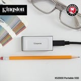 Kingston XS2000 1000 GB Negro, Plata, Unidad de estado sólido plateado/Negro, 1000 GB, USB Tipo C, 3.2 Gen 2 (3.1 Gen 2), 2000 MB/s, Negro, Plata