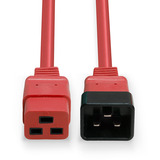 Lindy 30123 cable de transmisión Rojo 1 m C19 acoplador C20 acoplador, Cable alargador rojo, 1 m, C19 acoplador, C20 acoplador, 250 V, 16 A
