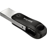 SanDisk iXpand unidad flash USB 64 GB USB Type-A / Lightning 3.2 Gen 2 (3.1 Gen 2) Negro, Plata, Lápiz USB negro/Plateado, 64 GB, USB Type-A / Lightning, 3.2 Gen 2 (3.1 Gen 2), Girar, Negro, Plata