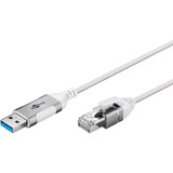 goobay Cable adaptador Ethernet USB-A 3.2 Gen1 > RJ-45, Slim blanco