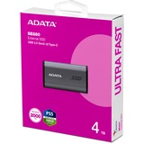 ADATA Elite SE880 4 TB USB Tipo C USB 3.2 Gen 2x2 Gris, Unidad de estado sólido gris, 4 TB, USB Tipo C, USB 3.2 Gen 2x2, 2000 MB/s, 20 Gbit/s, Gris