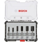 Bosch 2607017465 Juego de fresas 6 pieza(s) Juego de fresas, 6 mm, 6 pieza(s), 54, 50, 60, 60, 60, 60 mm, 20, 20, 30, 30, 30, 30 mm, 6, 8, 10, 12, 16, 20 mm