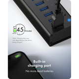 ICY BOX IB-AC6110a, Hub USB negro