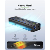 ICY BOX IB-AC6110a, Hub USB negro