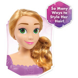 Just Play Disney Princess - Cabeza de Estilismo Rapunzel, Cabeza de maquillaje y peluquería 
