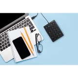 Kensington Teclado numérico con cable negro, Alámbrico, USB, Switch de tecla de tijera, Negro