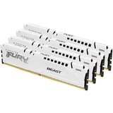 Kingston FURY FURY Beast 64GB 6000MT/s DDR5 CL40 DIMM (Kit de 4) White XMP, Memoria RAM blanco, 64 GB, 4 x 16 GB, DDR5, 288-pin DIMM, Blanco