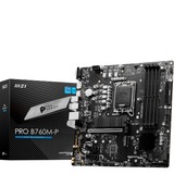 MSI PRO B760M-P placa base Intel B760 LGA 1700 micro ATX negro, Intel, LGA 1700, Intel® Celeron®, Intel® Pentium® Gold, LGA 1700, DDR5-SDRAM, 192 GB
