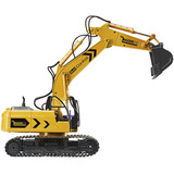 Revell 24924 RC Bagger mit 6-CH 2.4 GHz Fernsteuerung, Outdoor-tauglich, Schaufel und Baumgreifer aus Metall, griffiger Kettenantrieb, Originalgetreu, einzeln steuerbare Teile-Digger 2.0, bunt, Radiocontrol amarillo/Negro, Outdoor-tauglich, Schaufel und Baumgreifer aus Metall, griffiger Kettenantrieb, Originalgetreu, einzeln steuerbare Teile-Digger 2.0, bunt, 96 año(s), Plástico