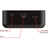 Verbatim Charge 'n' Go Essentials 20000 mAh Cargador inalámbrico Negro, Banco de potencia negro, 20000 mAh, Quick Charge 3.0, Cargador inalámbrico, 50 W, Negro