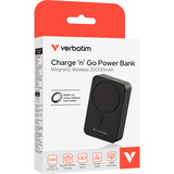 Verbatim Charge 'n' Go Essentials 20000 mAh Cargador inalámbrico Negro, Banco de potencia negro, 20000 mAh, Quick Charge 3.0, Cargador inalámbrico, 50 W, Negro