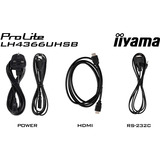 iiyama LH4366UHSB-B1AG, Pantalla de gran formato negro (mate)
