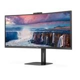 AOC V5 CU34V5CW LED display 86,4 cm (34") 3440 x 1440 Pixeles Wide Quad HD Negro, Monitor LED negro, 86,4 cm (34"), 3440 x 1440 Pixeles, Wide Quad HD, LED, 1 ms, Negro