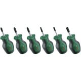 Bosch Juego de destornilladores cortos, 6 piezas verde/Negro