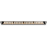 Digitus Panel de parcheo de alta densidad CAT 6A, clase E, 24 puertos, Patch Panel negro