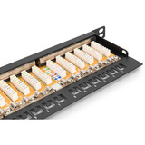 Digitus Panel de parcheo de alta densidad CAT 6A, clase E, 24 puertos, Patch Panel negro