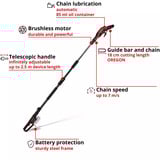 EINHELL Podadora profesional para altura a batería GP-LC 18/20 Li T BL-Solo, 18Volt rojo/Negro