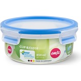 Emsa Clip & Close Alrededor Cuenco 0,85 L Azul, Transparente 1 pieza(s), Caja transparente/Azul, Cuenco, Alrededor, 0,85 L, Azul, Transparente, Polipropileno (PP), Elastómero termoplástico (TPE), Alemania
