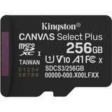 Kingston 256GB micSDXC Canvas Select Plus Gen3 150R A1 (Adaptador de SD no incluido), Tarjeta de memoria negro, 256 GB, MicroSDXC, Clase 10, UHS-I, 150 MB/s, Class 1 (U1)