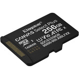 Kingston 256GB micSDXC Canvas Select Plus Gen3 150R A1 (Adaptador de SD no incluido), Tarjeta de memoria negro, 256 GB, MicroSDXC, Clase 10, UHS-I, 150 MB/s, Class 1 (U1)
