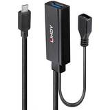 Lindy 43352 hub de interfaz USB 3.2 Gen 1 (3.1 Gen 1) Type-C 5000 Mbit/s Negro, Cable alargador negro, USB 3.2 Gen 1 (3.1 Gen 1) Type-C, USB 3.2 Gen 1 (3.1 Gen 1) Type-A, 5000 Mbit/s, Negro, Acrilonitrilo butadieno estireno (ABS), Cable redondo
