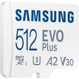 SAMSUNG MB-MC512S 512 GB MicroSDXC UHS-I, Tarjeta de memoria blanco, 512 GB, MicroSDXC, UHS-I, 160 MB/s, Class 3 (U3), V30