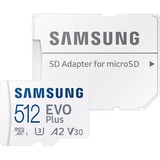 Samsung MB-MC512S 512 GB MicroSDXC UHS-I, Tarjeta de memoria blanco, 512 GB, MicroSDXC, UHS-I, 160 MB/s, Class 3 (U3), V30