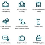 TP-Link Omada EAP650-Wall 3000 Mbit/s Blanco Energía sobre Ethernet (PoE), Punto de acceso blanco, 2,4 GHz, 5 GHz, 3000 Mbit/s, SNMP, SSH, WPA-Enterprise, WPA2-Enterprise, 10,100,1000 Mbit/s