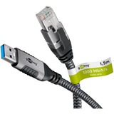 goobay Cable Ethernet USB-A 3.2 Gen1 conector > conector RJ-45 negro/Plateado