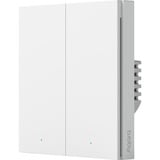 Aqara Interruptor de pared inteligente H1 - dos interruptores basculantes con conductor neutro, Botón blanco