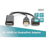 Digitus Adaptador 4K HDMI a DisplayPort negro