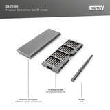 Digitus Juego de destornilladores para mecánica de precisión, Conjuntos de bits gris