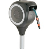 GARDENA RollUp Carrete de pie Automático Negro, Gris, Soporte para manguera gris, Carrete de pie, Automático, Funcional, Negro, Gris, 0 - 360°, 20 m