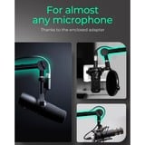 ICY BOX IB-MAG103B-T Soporte de brazo para micrófono negro, Soporte de brazo para micrófono, Base para escritorio, Negro, Aluminio, Plástico, Acero, 3/8", China