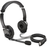 Kensington Auriculares USB-A clásicos con micrófono, Auriculares con micrófono negro, Alámbrico, Llamadas/Música, 163 g, Auriculares, Negro