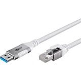 goobay Cable Ethernet USB-A 3.2 Gen1 con conector > conector RJ-45, Adaptador de red blanco